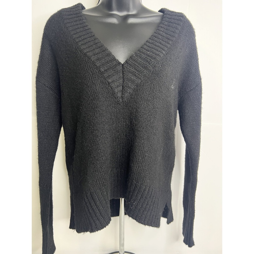 Bar III Sweater Womens XS V Neck Pullover Wool Blend Soft Lightweight